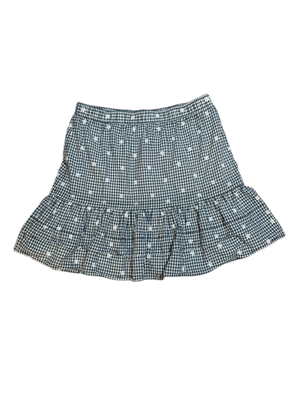 MADEWELL Gingham Ruffle Mini Skirt M Navy/White $89 Retail EUC - Picture 6 of 10